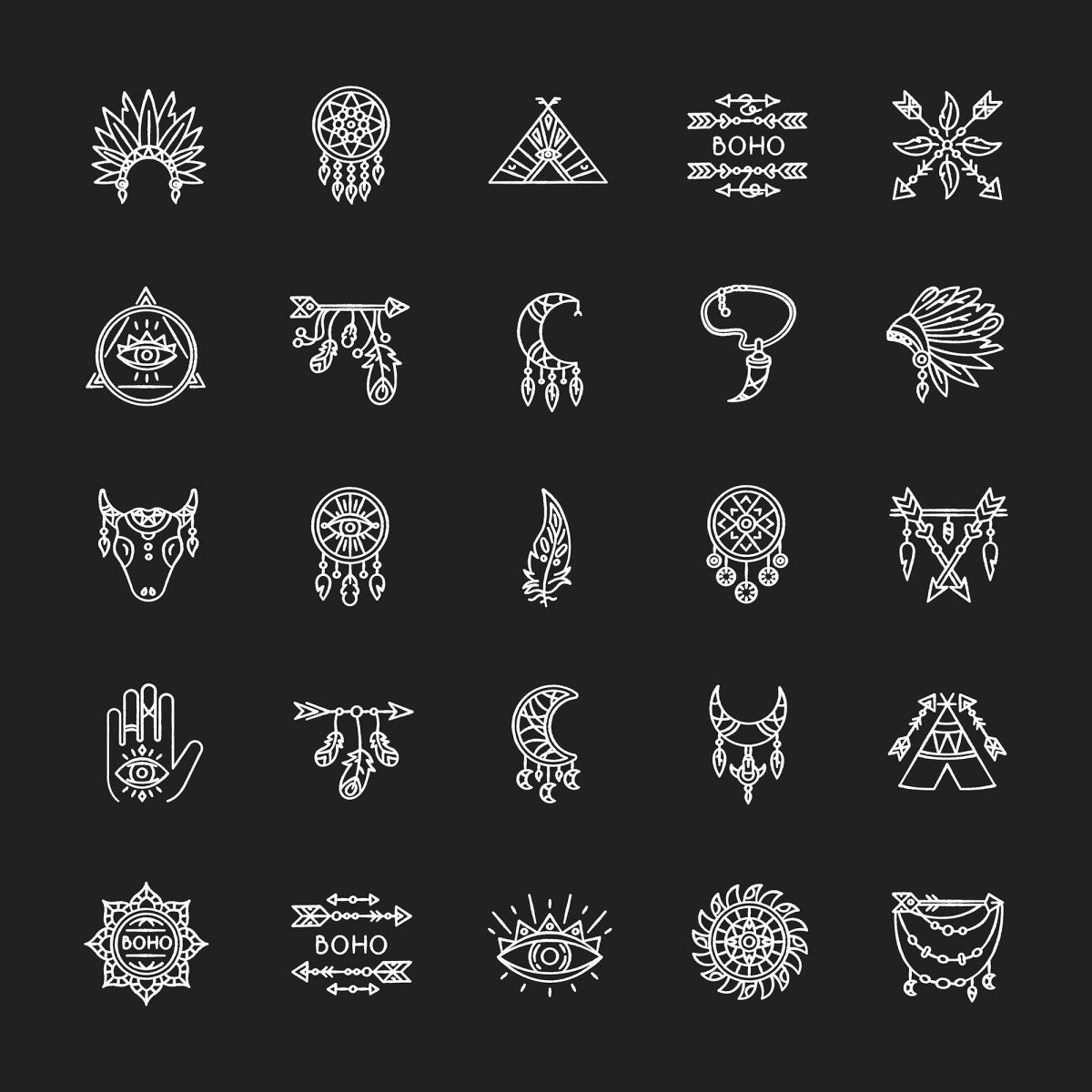 Boho icons bundle