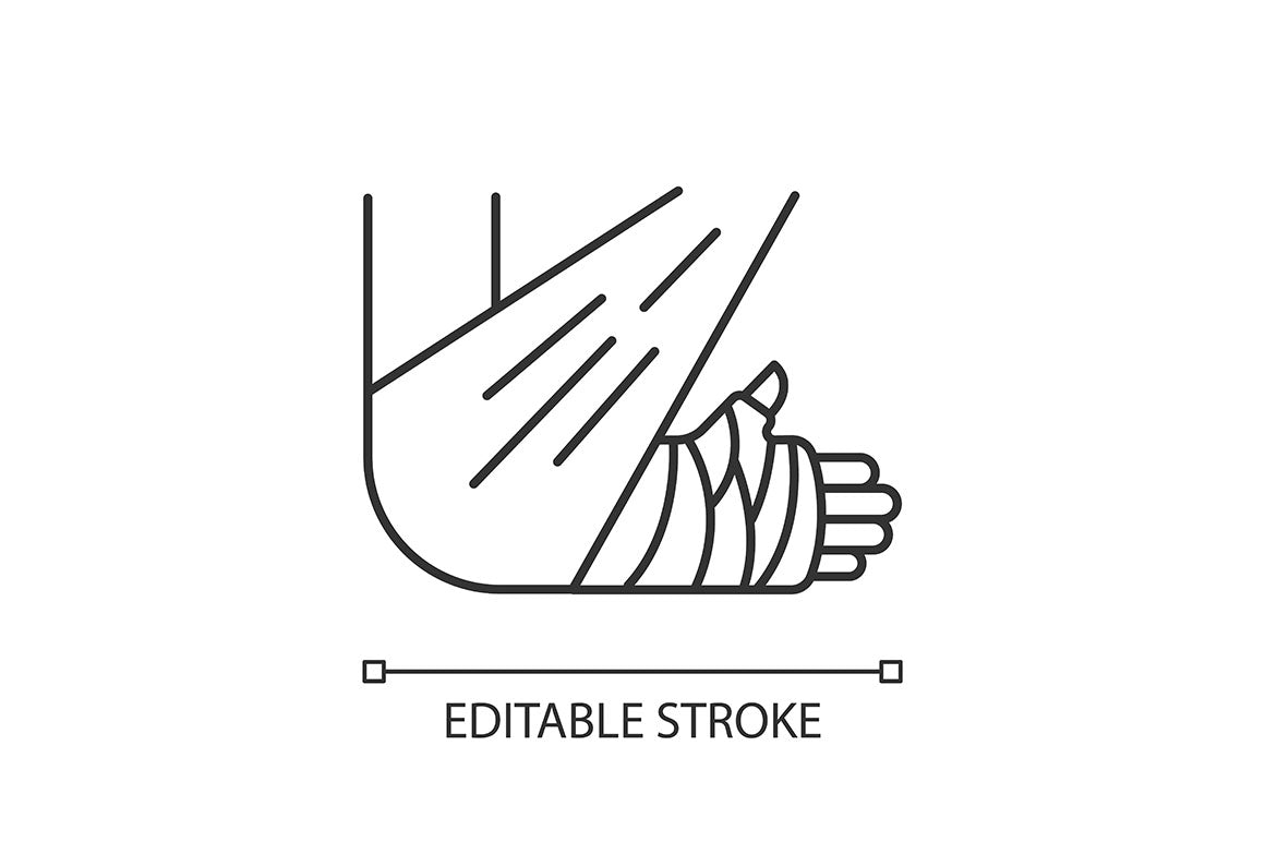 Bone fracture X-ray scan pixel perfect linear icon