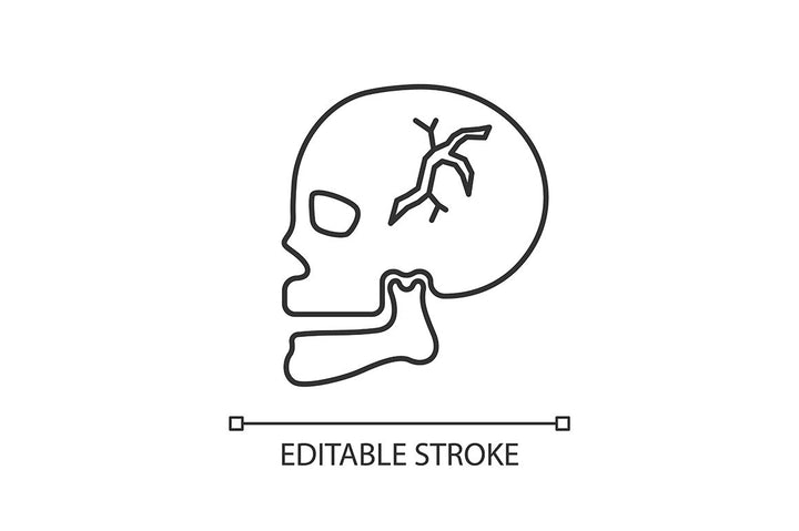 Bone fracture X-ray scan pixel perfect linear icon