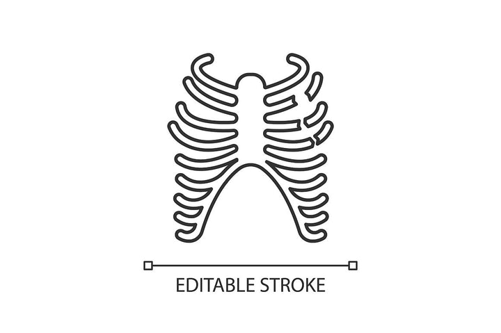 Bone fracture X-ray scan pixel perfect linear icon