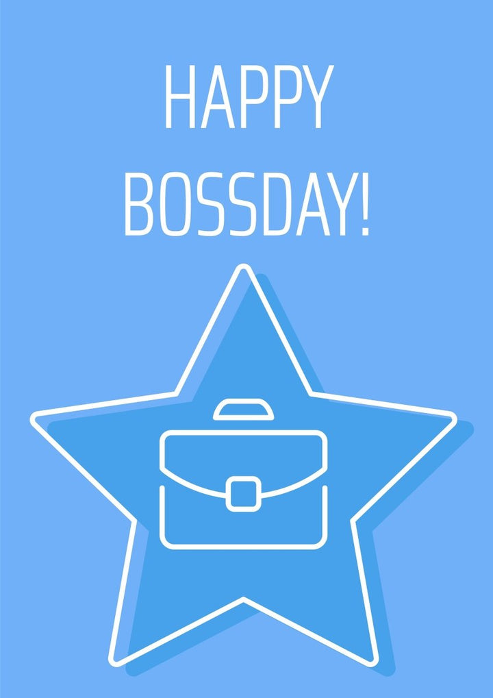 Boss postcard with linear glyph icon set