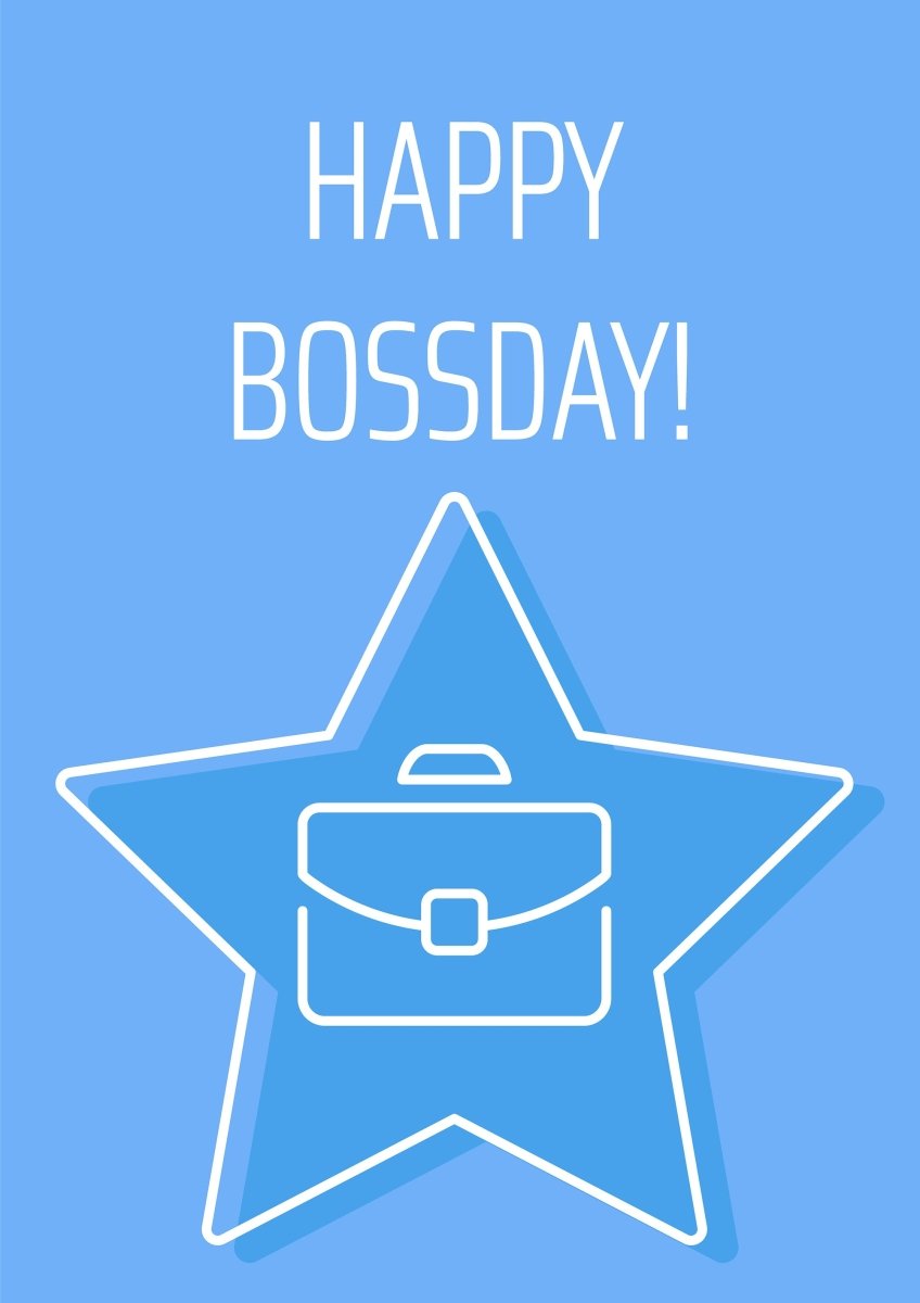 Boss postcard with linear glyph icon set