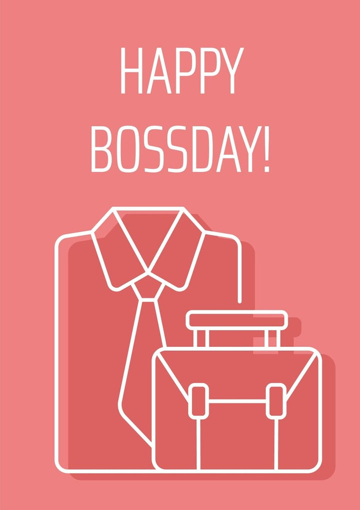 Boss postcard with linear glyph icon set