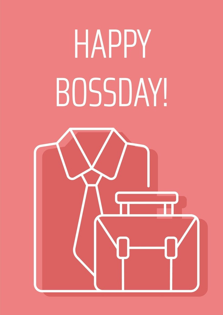 Boss postcard with linear glyph icon set
