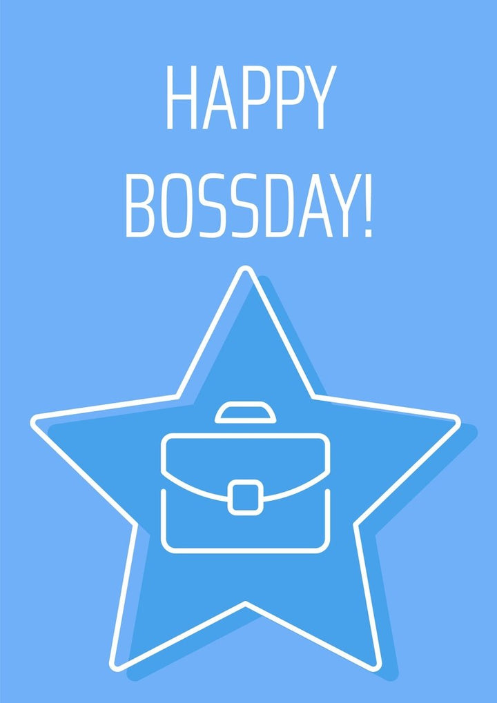 Boss postcard with linear glyph icon set