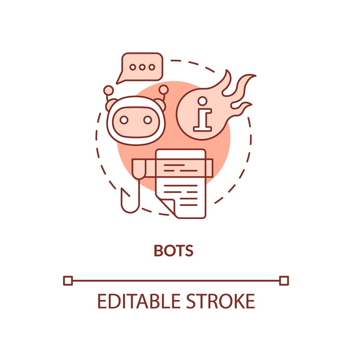 Bots red concept icon