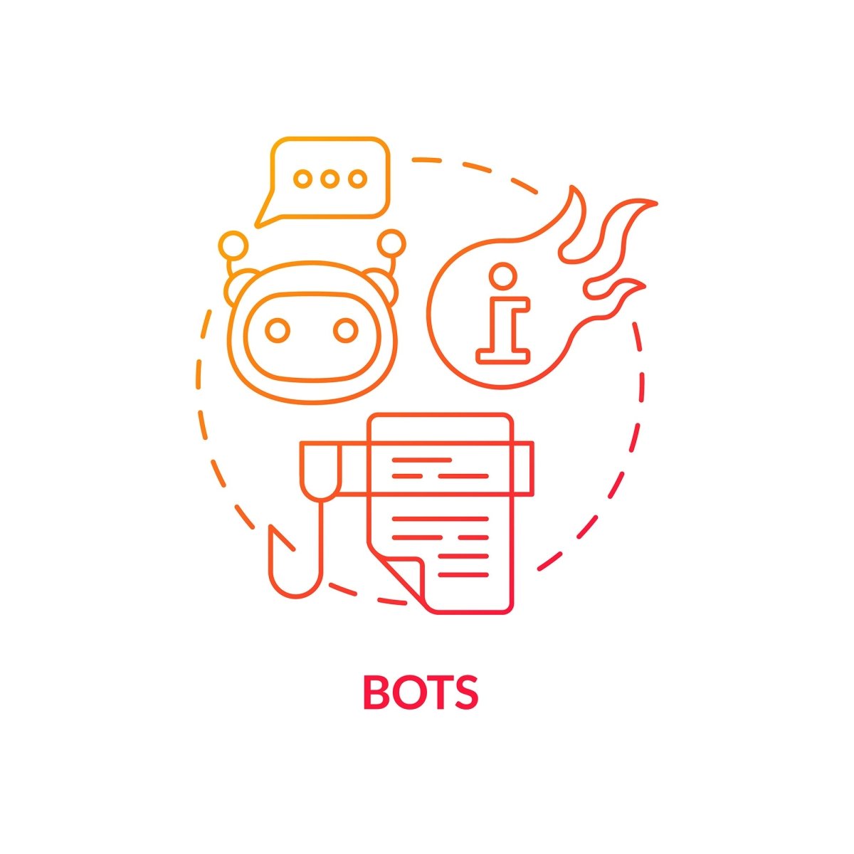Bots red gradient concept icon