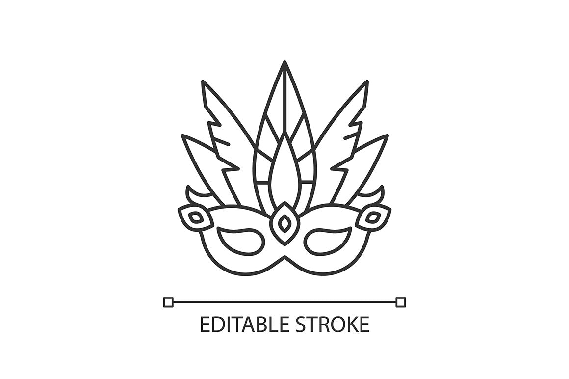 Brazilian carnival pixel perfect linear icons set