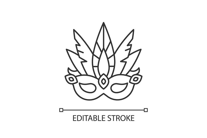 Brazilian carnival pixel perfect linear icons set