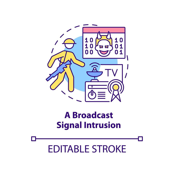 Broadcast signal intrusion concept icon