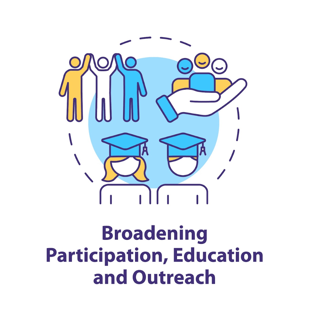 Broadening Participation, Education and Outreach vector concept icon