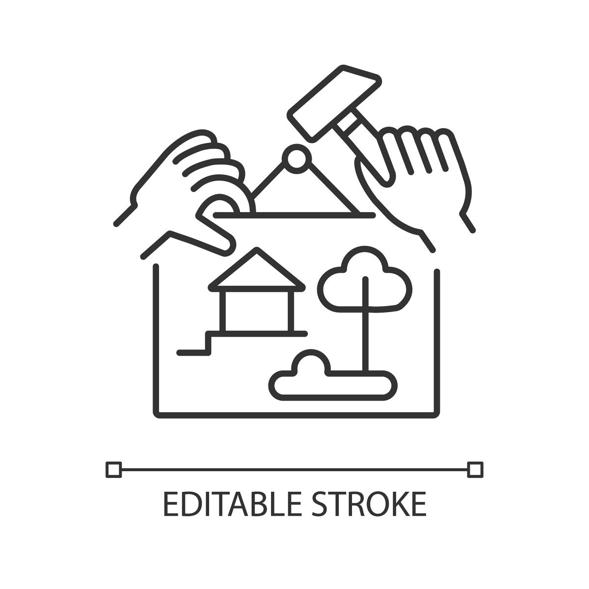 Building and repair house linear icons set