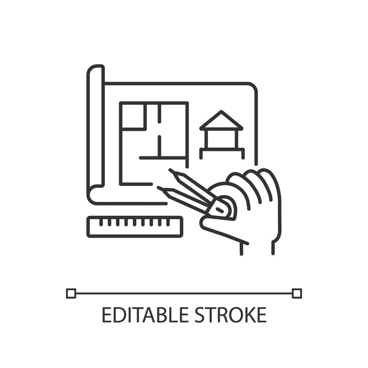 Building and repair house linear icons set