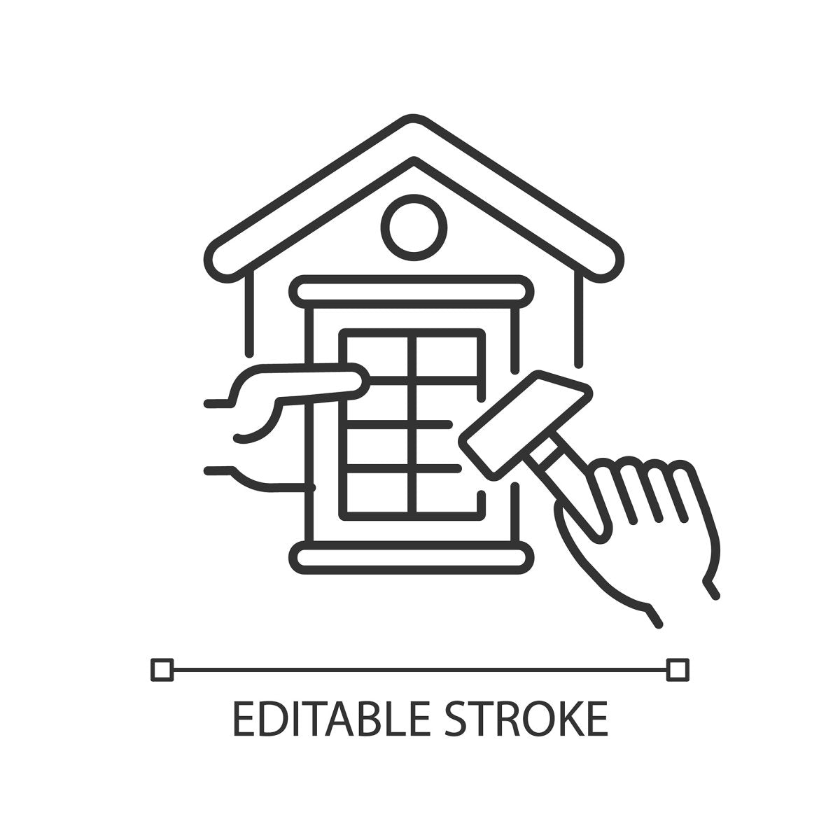 Building and repair house linear icons set