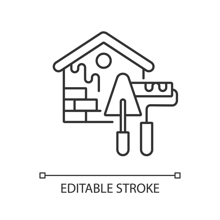 Building and repair house linear icons set