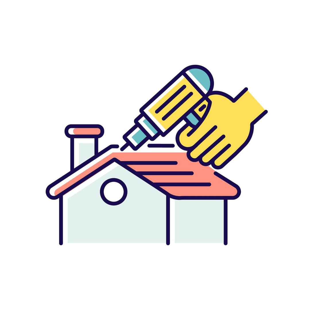 Building and repair house RGB color icons set