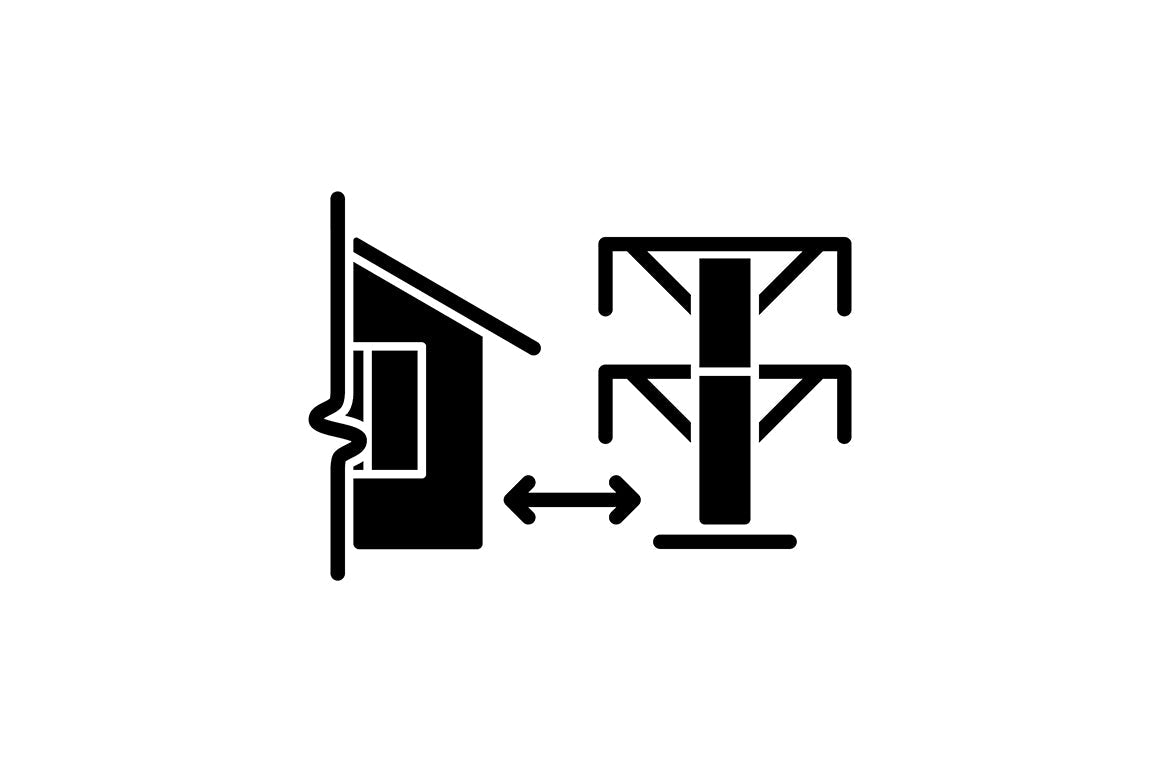 Building safety requirements black glyph icons set on white space