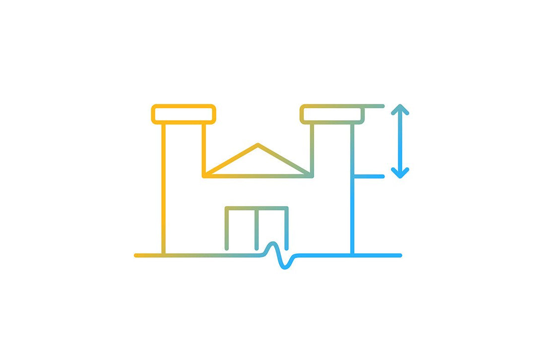 Building safety requirements gradient icons set for dark and light mode