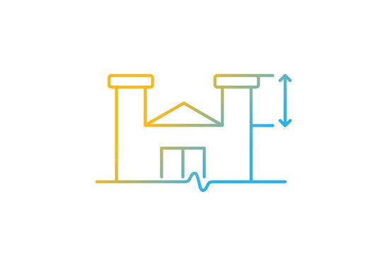 Building safety requirements gradient icons set for dark and light mode