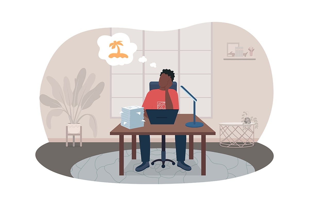 Burnout from work 2D vector isolated illustrations