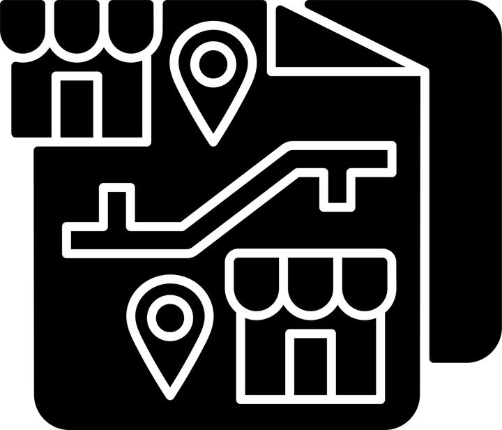 Business assets black glyph icons set on white space