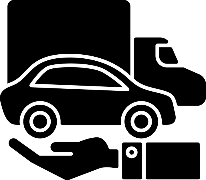 Business assets black glyph icons set on white space