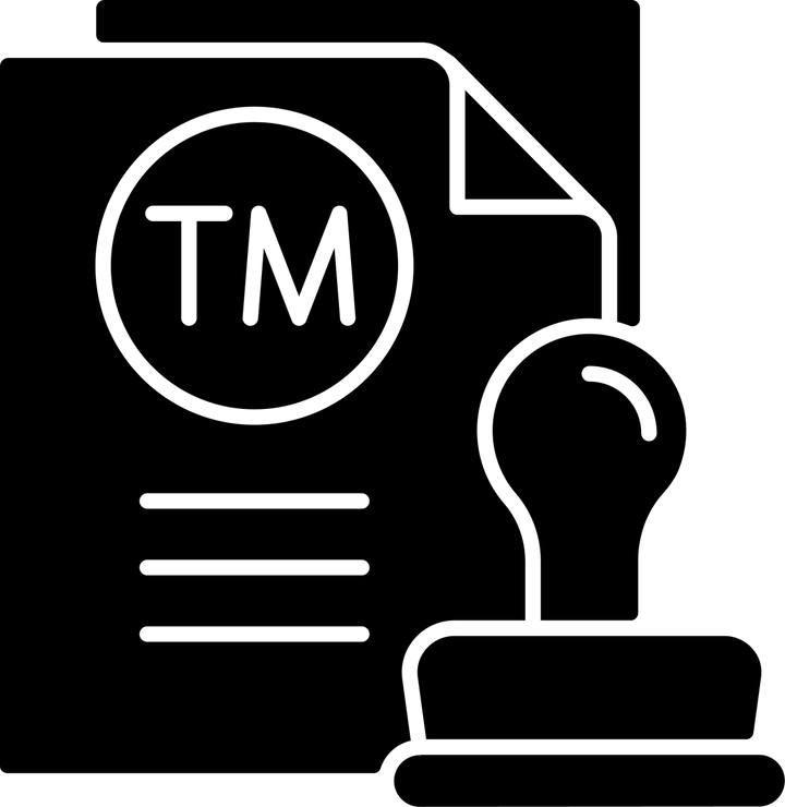 Business assets black glyph icons set on white space