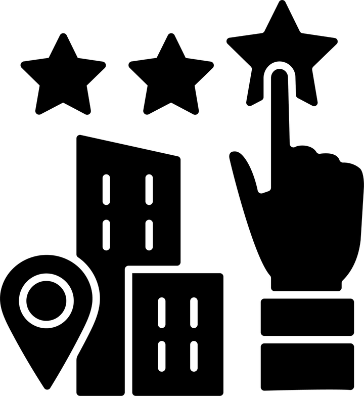 Business assets black glyph icons set on white space