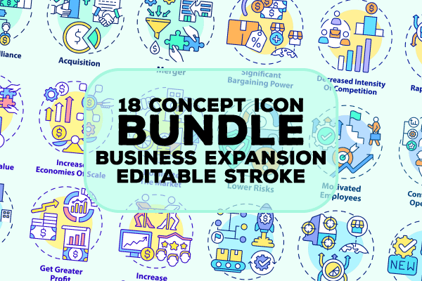 Business Expansion Concept Icons Bundle