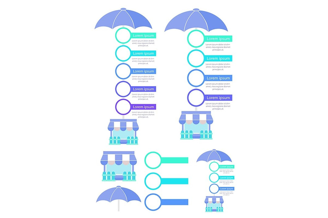 Business infographic chart template set