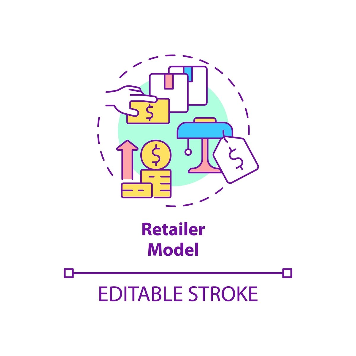 Business models concept icons bundle