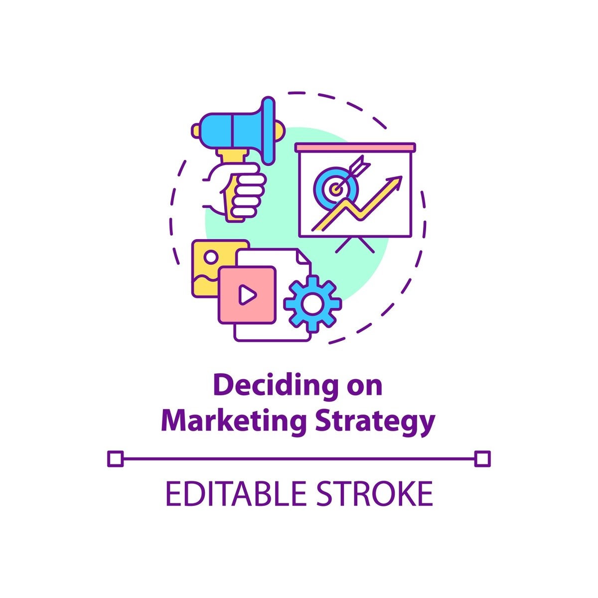 Business models concept icons bundle