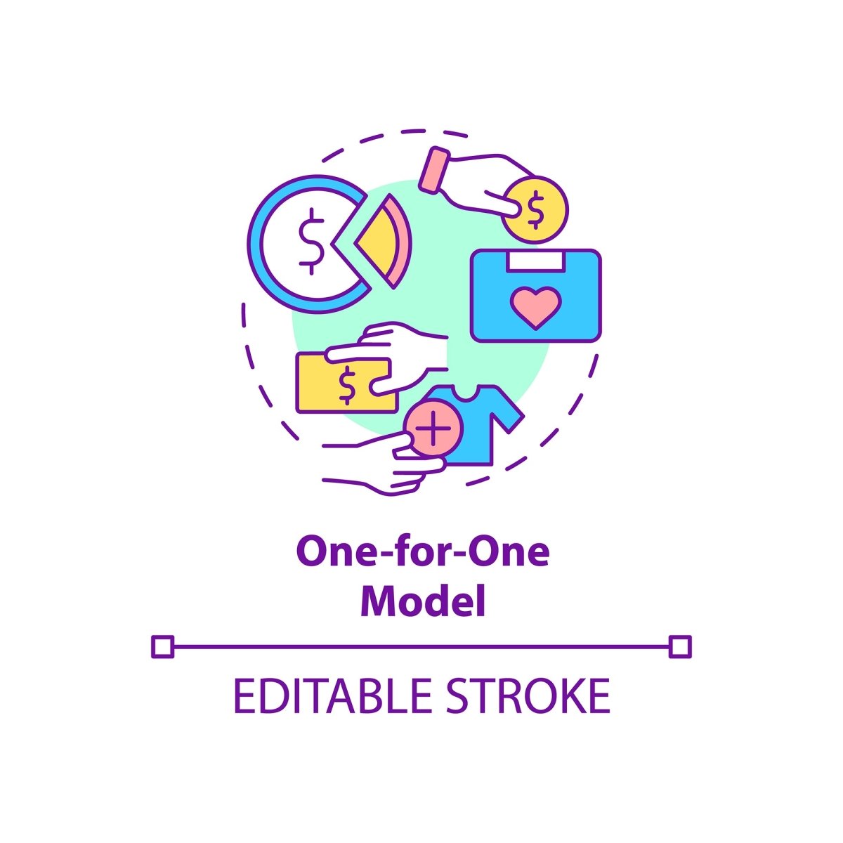 Business models concept icons bundle