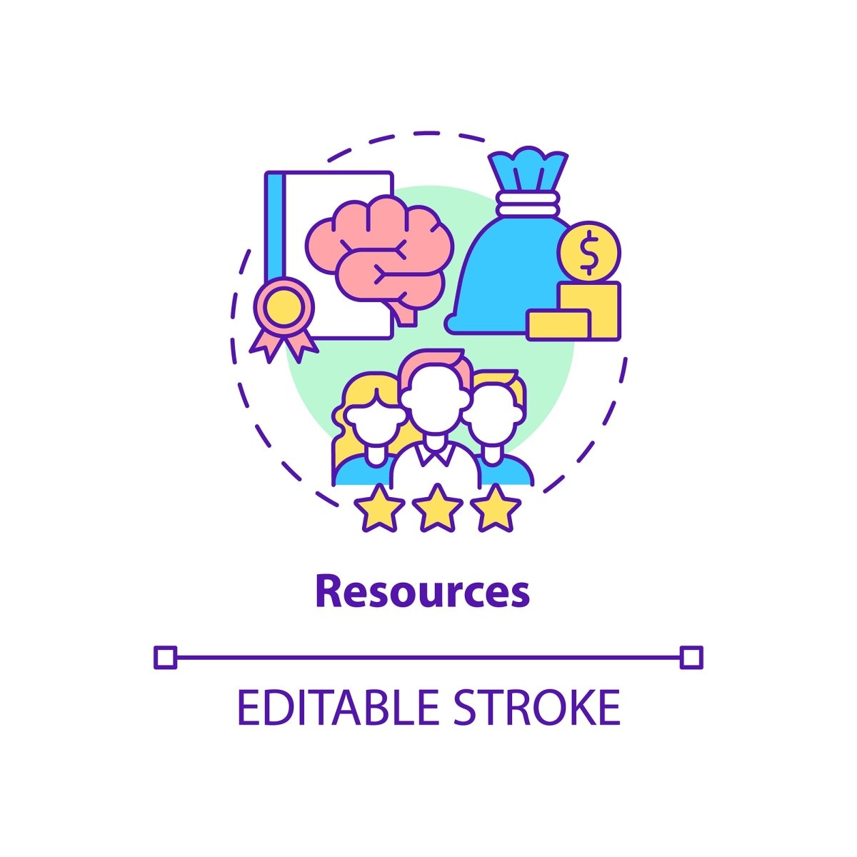 Business models concept icons bundle