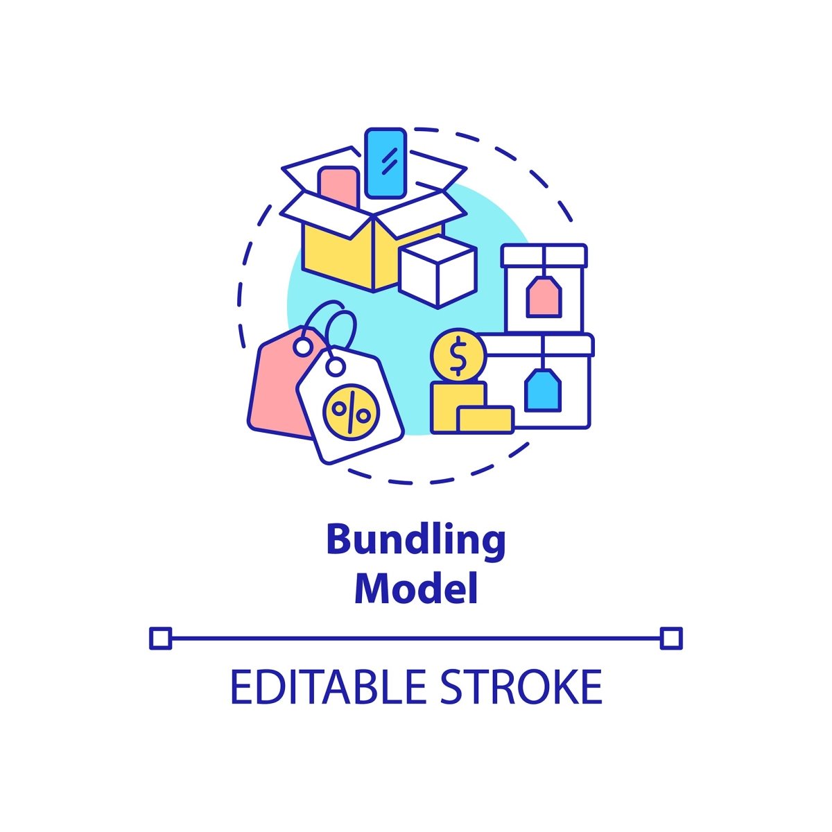 Business models concept icons bundle