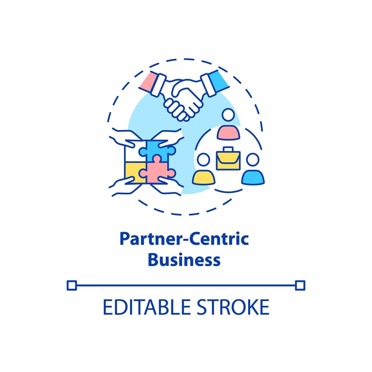 Business models concept icons bundle