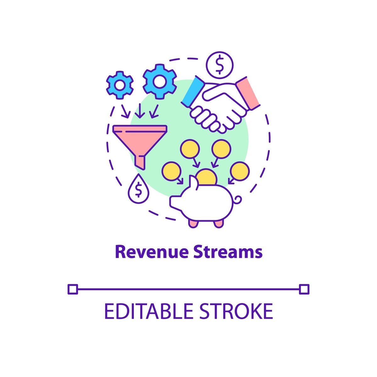 Business models concept icons bundle