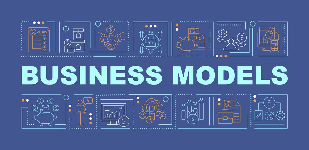 Business models navy word concepts banner bunner