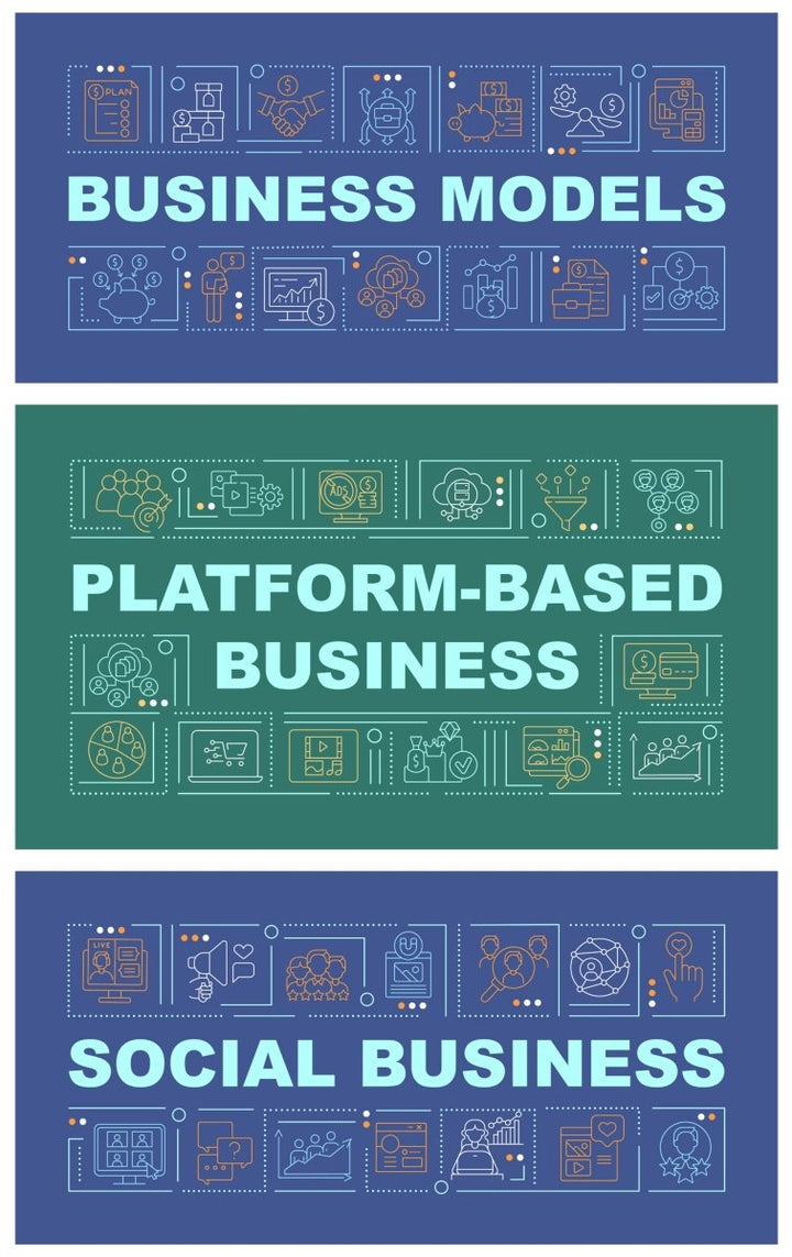 Business models navy word concepts banner bunner