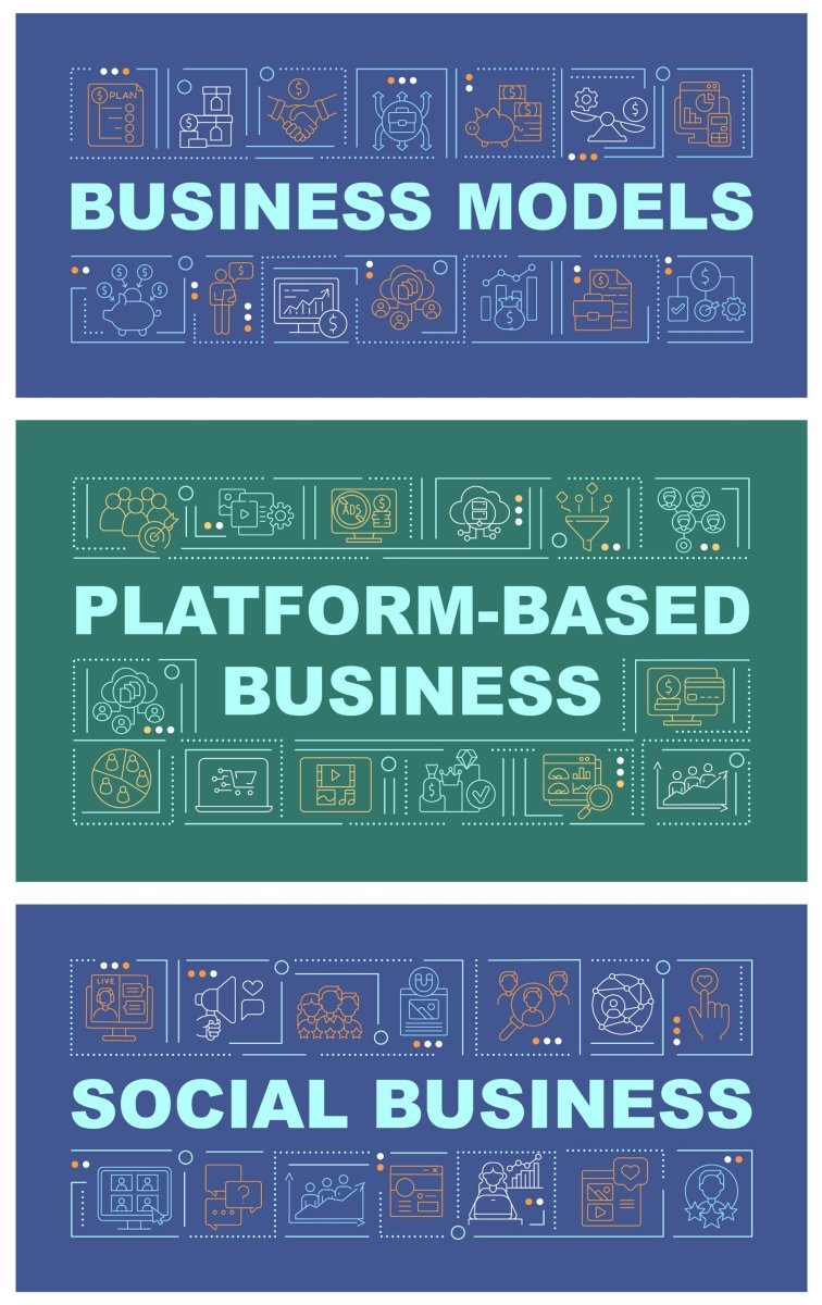 Business models navy word concepts banner bunner