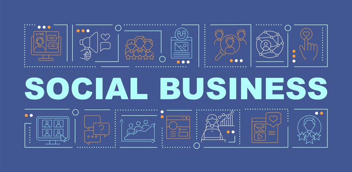 Business models navy word concepts banner bunner