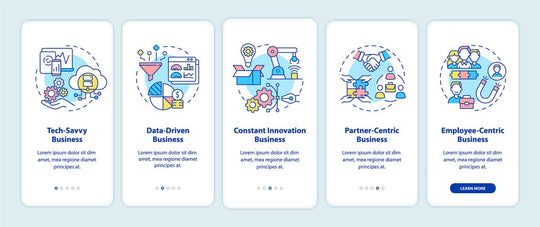 Business onboarding mobile app page screen bundle