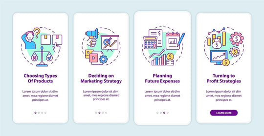 Business onboarding mobile app page screen bundle