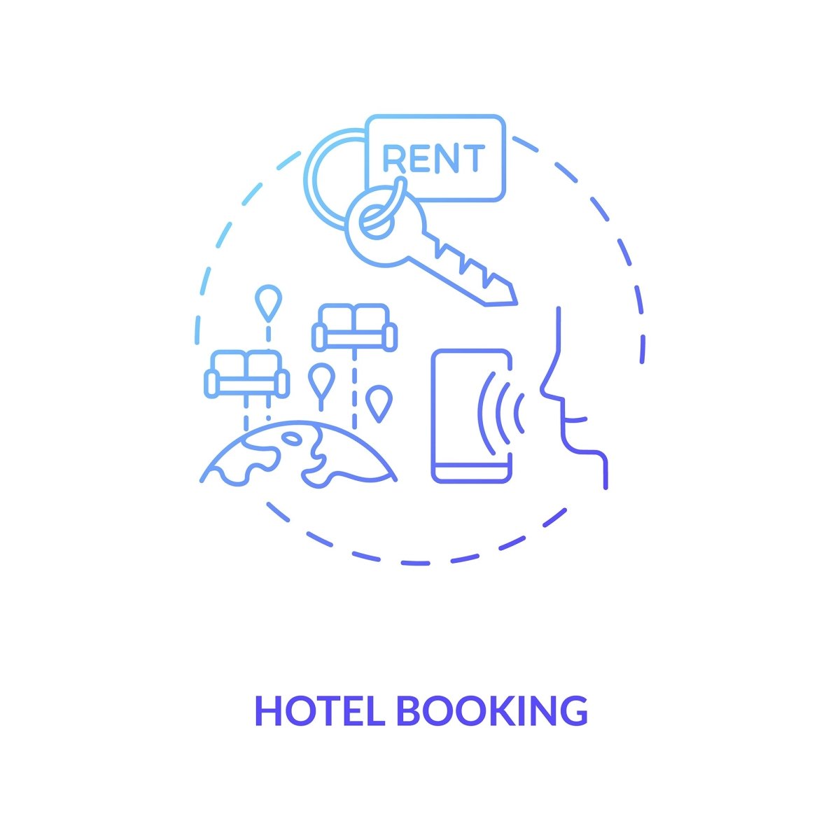 Business travel during coronavirus pandemic concept icons bundle