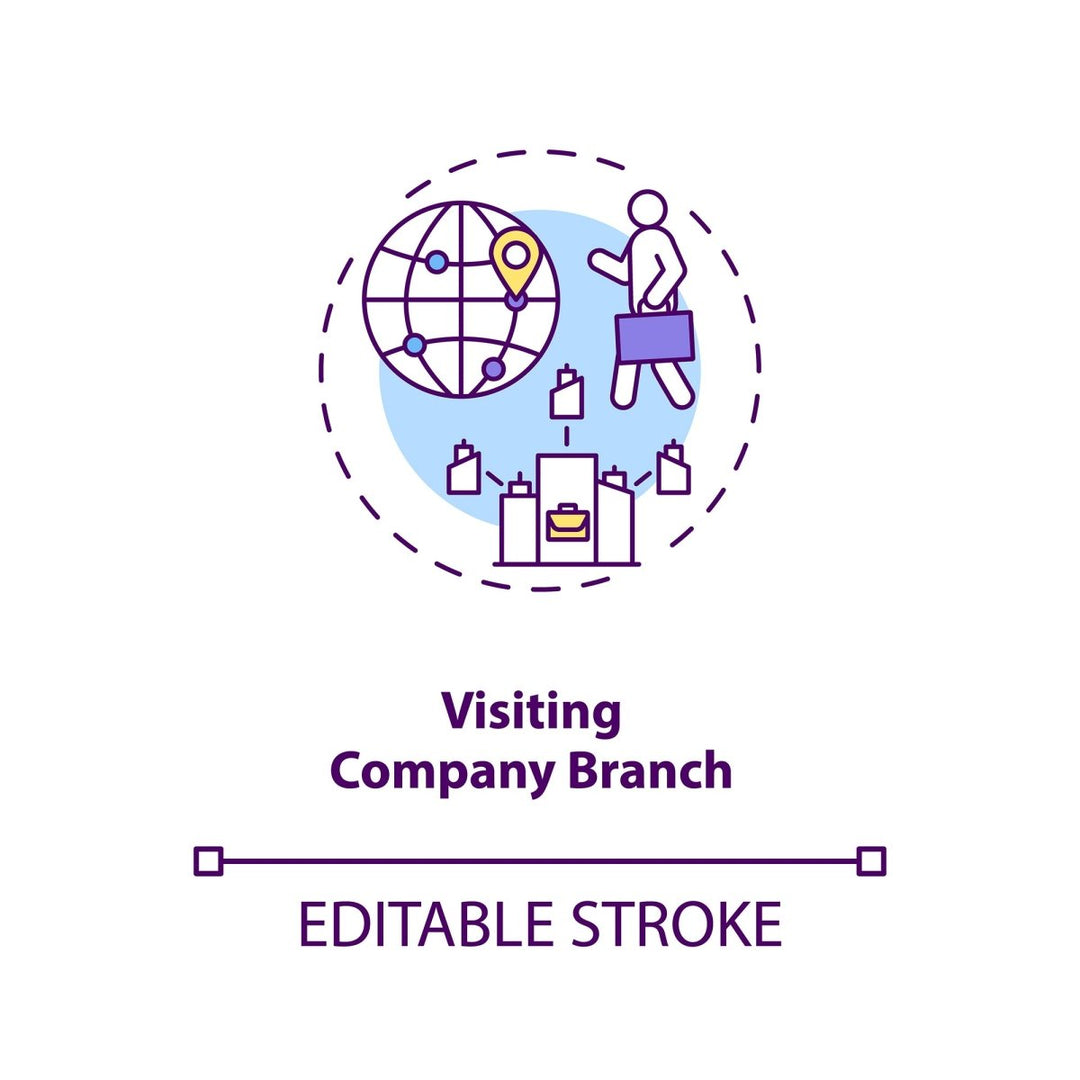 Business travel during coronavirus pandemic concept icons bundle