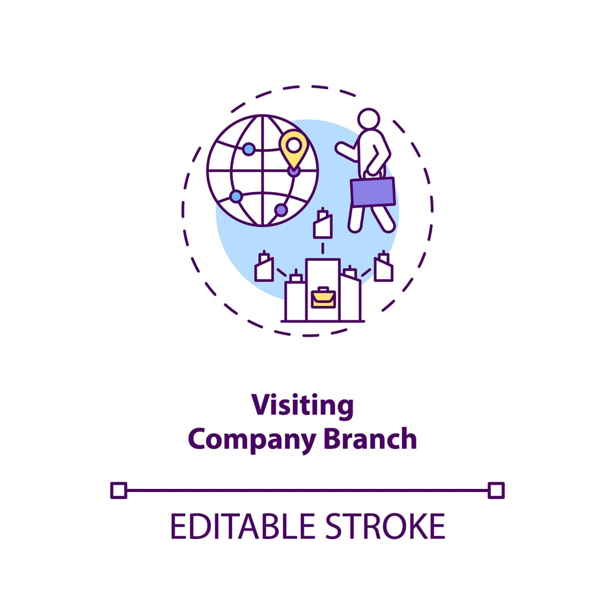 Business travel during coronavirus pandemic concept icons bundle