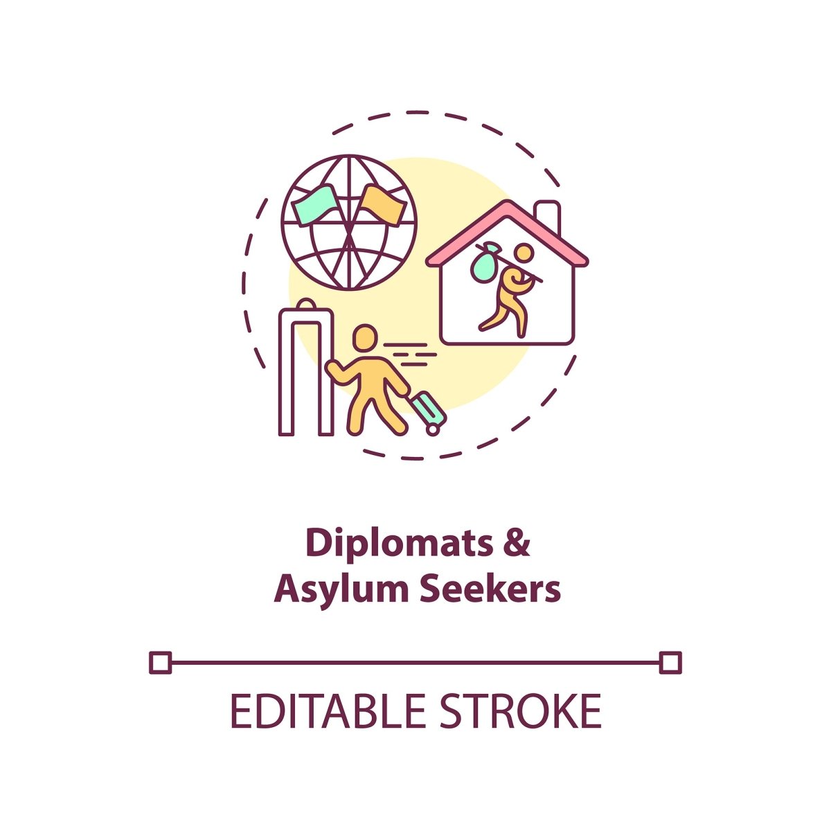 Business travel during coronavirus pandemic concept icons bundle