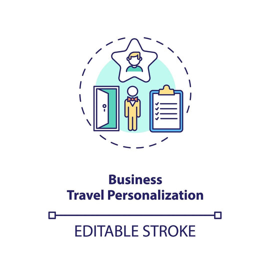 Business travel during coronavirus pandemic concept icons bundle