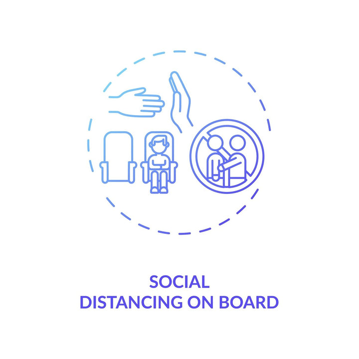 Business travel during coronavirus pandemic concept icons bundle