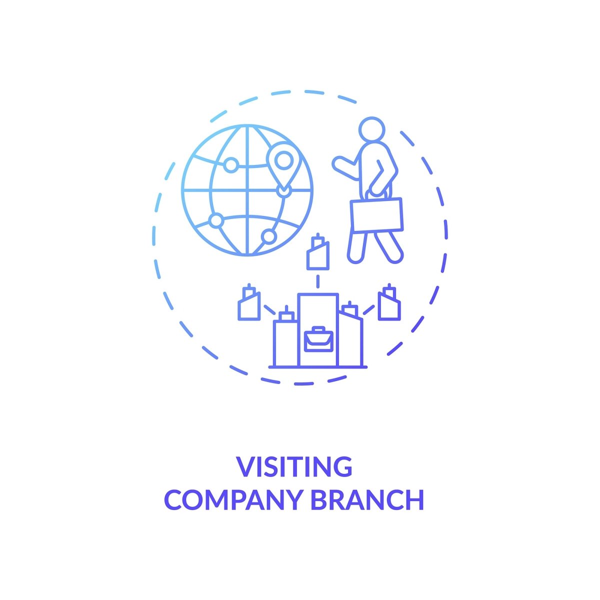 Business travel during coronavirus pandemic concept icons bundle
